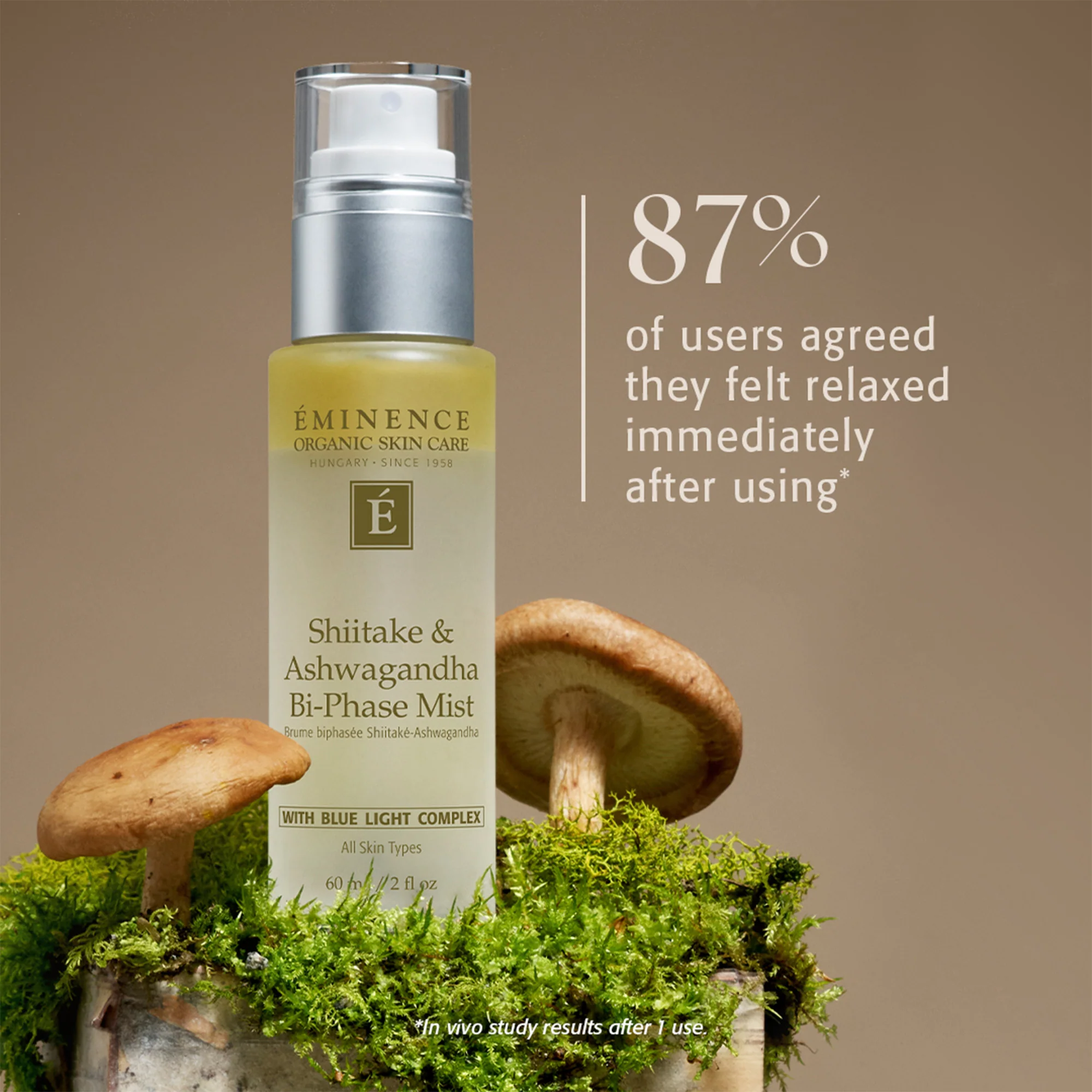 Eminence Organics Shiitake & Ashwagandha Bi-Phase Mist - Image 3