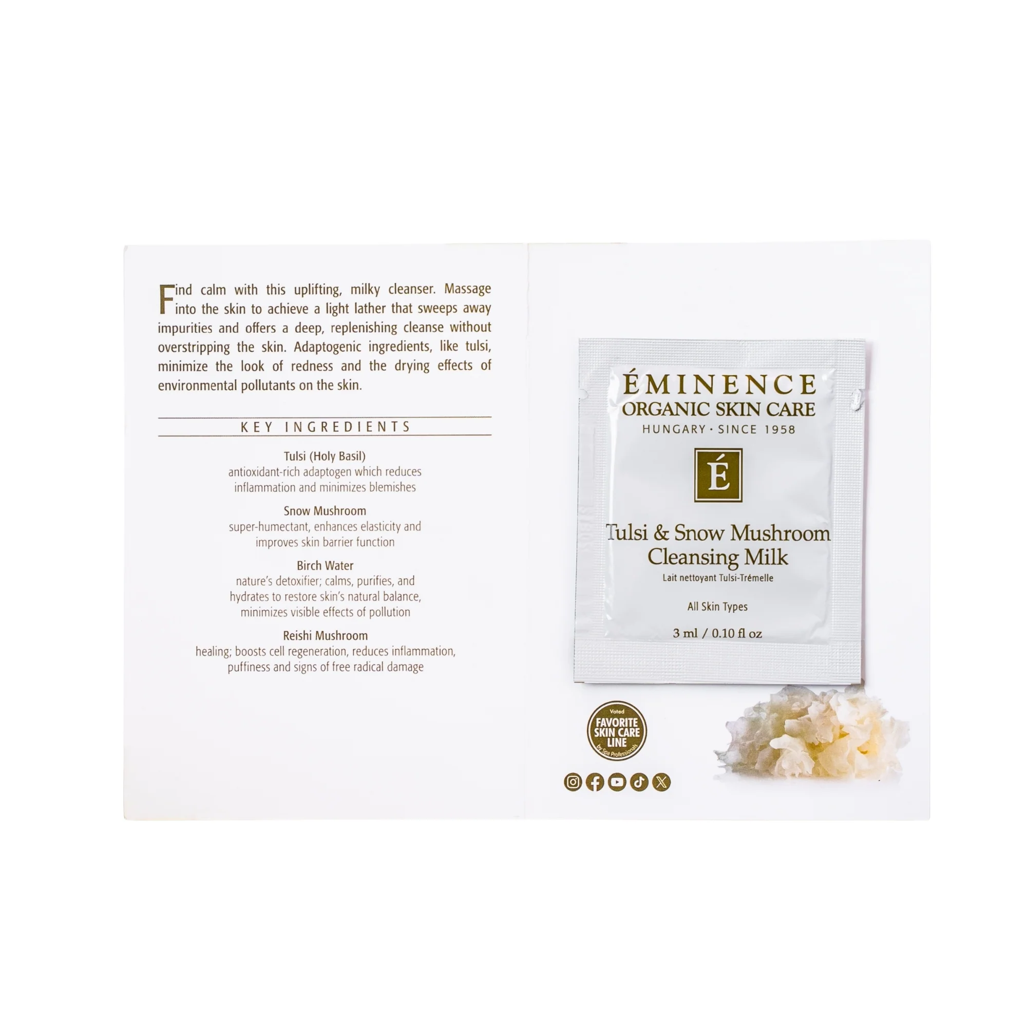 Eminence Organics Tulsi & Snow Mushroom Cleansing Milk - Image 8